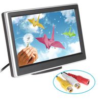 HD LCD Display with 4.3-Inch auto car Monitor TFT Color Screen for Rearview Camera Car CD DVD Video Player Support 2 AV Input Digital Receiver Reverse View Monitor