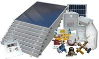 Complete 8 Panel GH Type Freeze Protected Hybrid Solar Water Heater Kit