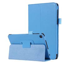 Perfect Technology Tablet Case for Samsung Galaxy Tab A 8.0 2019 (SM-T290 Wi-Fi, SM-T295 LTE)-[Corner Protection] Slim Premium Vegan Leather Stand Smart Cover Case w/Pen Slot (SkyBlue)