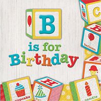 ABC Blocks Birthday Napkins, 48 ct
