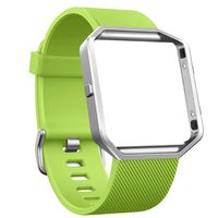 SKYLET Compatible with Fitbit Blaze Bands with Frame, Silicone Replacement Bands Breathable Sport Strap Compatible with Fitbit Blaze Fitness Watch Women Men Black