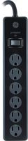 GE Power Strip Surge Protector, 6 Outlets, 4ft Power Cord, Flat Plug, 800 Joules, Safety Locks, Multi Outlet, Wall Mount, Black, 33659 (Renewed)