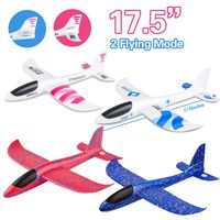 4 Pack Airplane Toy, 17.5" Large Throwing Foam Plane, Dual Flight Mode, Aeroplane Gliders, Flying Aircraft, Gifts for Kids, 3 4 5 6 7 Year Old Boy,Outdoor Sport Game Toys, Birthday Party Favors