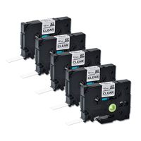 Compatible for Brother Tze135 0.47 Inch 26.2feet (12mm/8m) P Touch Laminated White on Clear Standard Replace Waterproof Label Tape Maker PT-H110/PT-D200/PT-D210/PT-D400/PT-D600/PT-1280/PT-1290(5PACK)