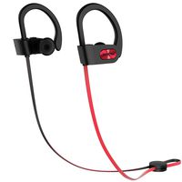 Mpow Bluetooth Headphones IPX7 Waterproof & Richer Bass HD Sound, Wireless Earbuds Sport, in-Ear Earphones w/Case, 7-9 Hrs Playback, CVC 6.0 Noise Cancelling Mic, Red