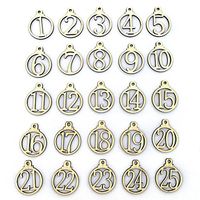 Sundlight Tags, 25pcs Christmas Countdown Tags, Christmas Decorations,Wooden Christmas Advent Calendar Gift Tags Number Gift Tags