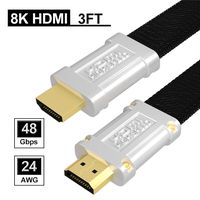 8K HDMI Cable 3 FT - CAIVOV Ultra High Speed (HDMI 2.1, 48Gbps) HDMI Cord with Braided - 24 AWG - Support 8K 60Hz, 4K 120Hz, HDR, 2160P, 1080P, HDCP 2.2, Compatible with HDTV, Roku, PC, PS4-3 Feet