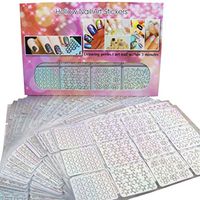 Nail Art Stickers,Putar Sexy 24 Sheets New Nail Hollow Irregular Grid Stencil Reusable Manicure Stickers Stamping Template Nail Art Tools