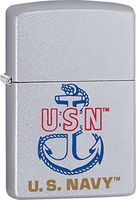Zippo Personalized Message Engraved on Backside U.S.N Anchor Navy Windproof Lighter