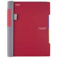 Five Star Advance Spiral Notebook, 2 Subject, College Ruled Paper, 100 Sheets, 9-1/2" x 6", Red (73158)