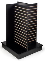 Displays2go Four-Sided Slatwall, Pinwheel Design - Black (SW4WEBK)