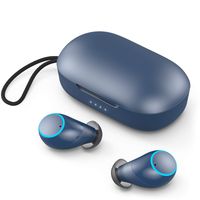 Wireless Earbuds, Aufo Bluetooth Headphones Bluetooth 5.0 Lightweight Earphones in-Ear Transparency Mode, Touch Control, IPX7 Waterproof, One-Step Pairing, Built-in Mic, Wireless Charging Case, Blue