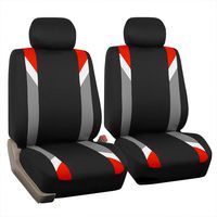 FH Group FB033RED102 Bucket Seat Cover (Modernistic Airbag Compatible (Set of 2) Red)
