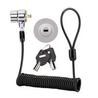 Security Hardware Cable Lock Kit, Portable Keyed Laptop Lock Universal Compatibility for Monitors, Laptops, MacBooks, Tablets, iPad, Android, Cell Phones（Spring Rope + Black）