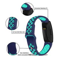 Lintelek Replacement Bands Compatible with Fitbit Inspire HR,Soft Friendly Silicone Wristband,Washable Breathable Straps for Sports Women Men,Small Large (Purple Pink+Blue Pink, Large)