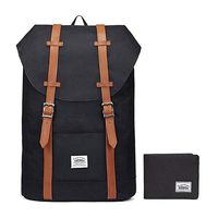 Lightweight Outdoor Backpack, KAUKKO Travel Casual Rucksack Laptop Daypack for 15" (BLACK[2PC])