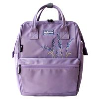 Women's Nylon Water Resistant Lightweight Backpack Doctor Backpack for Women Fashion Embroidery Daypack (Medium size)