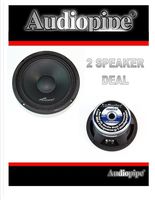 Audiopipe 1 Pair 8" 500W Full Range Loud Speakers Low Mid Range APMB-8-B