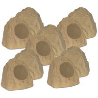 Theater Solutions 10R8S Outdoor Sandstone 8" Rock 10 Speaker Set for Deck Pool Spa Yard Garden