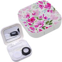 Portable Contact Lens Case Box Travel Kit Mirror + Bottle + Tweezers Container Holder [ Watercolor Magnificent Gentle ]
