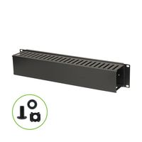 NavePoint 2U Plastic Rack Mount Horizontal Cable Manager Duct Raceway for 19 Inch Server Rack