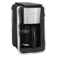 Hamilton Beach Programmable 12 Cup Coffee Maker, Easy Front Access Deluxe, Brew Options, Black and Stainless (46320)