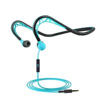 MUCRO Wired Neckband Running Sports Headphones with Microphone, Stereo Sound & Noise Cancelling in-Ear Headphones for iOS Android iPod and PC, Blue