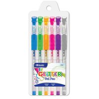 BAZIC 6 Glitter Color Gel Pen w/ Cushion Grip(Case of 144) (1796-144)
