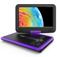 ieGeek 11.5" Portable DVD Player with SD Card/USB Port, 5 Hour Rechargeable Battery, 9.5" Eye-protective Screen, Support AV-IN/ OUT, Region Free, Purple