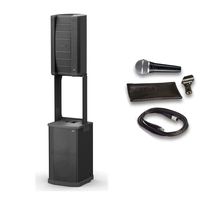 Bose F1 Model 812 Flexible Array System Loudspeaker and Subwoofer Bundle with Shure Microphone, 15ft Cable and Accessories (6 Items)