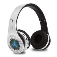Kids Headphones Bluetooth Wireless, Over Ear LED Light Up Headset,Volume Control, Stereo Sound,Built-in Mic for Cellphone Tablets Computer Ipad for Children Girl Boy-Silver