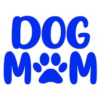 Dog Mom [Pick Any Color] Paw Print Vinyl Transfer Sticker Decal for Laptop/Car/Truck/Window/Bumper (5in x 3.7in (Car Size), Blue)