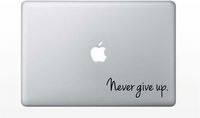 MacBook Decal - Never give up Challenge Education School Learning Inspirational Saying Sticker