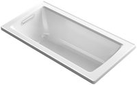 KOHLER K-1946-0 Drop-In Bath with Reversible Drain, 60" x 30", White