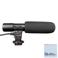 Professional Directional Condenser Shotgun Microphone for DSLR Cameras and Camcorders + eCostConnection Microfiber Cloth