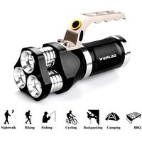 HAMAXA 2800 Lumen Rechargeable Handheld Flashlight LED Searchlight Bright Outdoor Tactical Spotlight IP65 Waterproof CREE T6 Dimmable LED Torch Floodlight Lamp For Camping Lantern Hiking Hunting