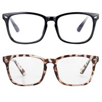 Pro Acme Non-prescription Glasses Frame Clear Lens Eyeglasses (Black +Leopard)