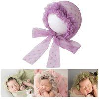 Zeroest Baby Photography Props Lace Hat Photo Shoot Outfits Newborn Girl Costume Infant Luxurious Hats (Dark Purple)