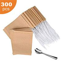 300PCS Tea Filter Bags, Disposable Paper Tea Bag with Drawstring Safe Strong Penetration Unbleached Paper for Loose Leaf Tea and Coffee