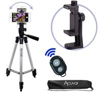 Acuvar 50" Smartphone/Camera Tripod with Rotating Mount & Wireless Camera Remote. Fits All Smartphones iPhone 11 Pro Max, 11 Pro, 11, Xs, Max, Xr, X 8, 8+, 7, 7 Plus, Android Note 10, S10+ etc.