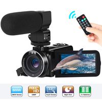 Camcorder Video Camera Full HD 1080P 30FPS 24MP IR Night Vision Digital Camcorders for YouTube Vlogging Camera Recorder with Microphone 16X Digital Zoom 3.0 inch LCD Touch Screen, Remote Controller