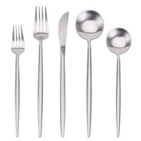 Matte Silverware Set,SHARECOOK 5-Piece Stainless Steel Satin Finish Flatware Set,Kitchen Utensil Set,Tableware Cutlery Set for Home and Restaurant, Dishwasher Safe...
