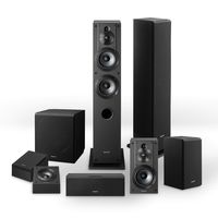 Sony CS-Series speakers bundle:  SSCS3 Floor-Standing Speaker (2), SSCSE Dolby Atmos Enabled Speakers, SACS9 Subwoofer, SSCS8 Center Channel Speaker, and SSCS5 Bookshelf Speaker System