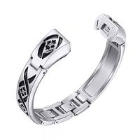 bayite Metal Bands Compatible with Fitbit Alta and Alta HR, Jewelry Bangle Adjustable Bracelet with Rhinestone， (Silver 6" - 8.1")