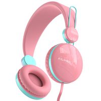AILIHEN HD50 Kids Headphones Volume Limited Safe 85dB Wired On Ear Childrens Headsets Lightweight for Boys Girls School Airplane Travel (Pink)