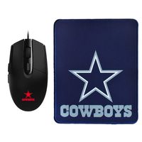 2pcs, NFL Cowboys Team Logo Gaming Mouse + Mouse Pad, RGB Wired Gaming Mouse + Large Mouse Pad, for Cowboys (Mouse+Pad)