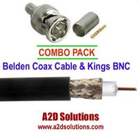 COAX/BNC Combo Pack - 1,000 ft Belden 1855A Black & 50 Kings BNC Connectors
