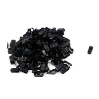 Geesatis Set of 200 Black R-Type Nylon Cable Clamp Clips Screw Wire Clips for Wire Management Cable Conduit, 2/5 Inch