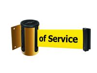 Tensabarrier 896-STD-35-MAX-NO-YEX-C Standard Wall Mount, No Custom Yellow Webbing/Black"Out of Service" Standard Belt End, Maximum 13', Yellow