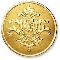 Vintage Filigree Embossed Foil Certificate Seals, 32 Count (Gold)